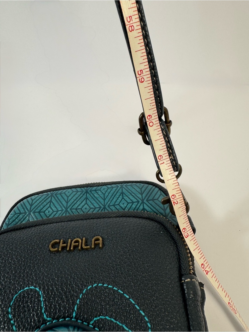Chala Teal Turtle Crossbody Purse - Picture 7 of 14